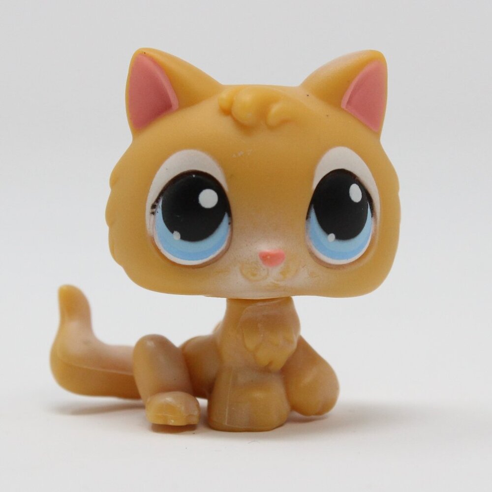 Littlest Pet Shop LPS #47 Cat/Kitten - Orange - Blue Eyes - Authentic